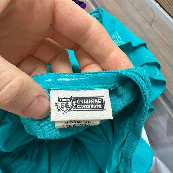 Route 66 Y2K Teal Beach Halter Dress - Picture 3 of 4